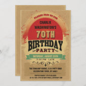 Invitation 70e anniversaire du groupe de typographie Vintage (Devant / Derrière)