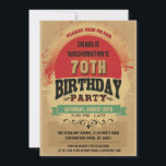 Invitation 70e anniversaire du groupe de typographie Vintage<br><div class="desc">modèle des invitations à la fête du 70e anniversaire. Des invitations de fête d'anniversaire personnalisées et colorés à l'unisex de style rétro vintage pour hommes ou femmes. Personnalisation personnalisée abordable pour femme ou homme soixante-dixième / soixante-dix ans / 70 ans invitations à fêtes d'anniversaire avec un beau, élégant, super, rétro...</div>