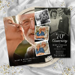 Invitation 70e anniversaire du Mariage 5 photo Collage<br><div class="desc">Personnalisez-vous avec vos 5 photos préférées et vos détails spéciaux de célébration du 70e anniversaire du mariage de platine en typographie chic. Conçu par Thisisnotme©</div>