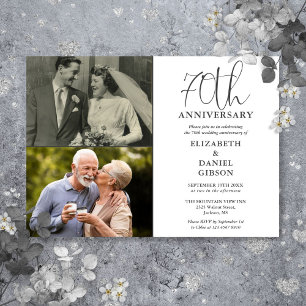 Invitation 70e anniversaire du Mariage Alors et maintenant 2 