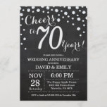 Invitation 70e anniversaire du Mariage Chalkboard Black Silve<br><div class="desc">70e anniversaire Mariage Chalkboard Black and Silver Invitation. Soixante-Dix Anniversaires Mariages. Chalkboard Black et Silver Parties scintillant Arrière - plan diamant. Confetti en argent. Anniversaire adulte. Fête d'anniversaire d'une femme ou d'un homme. Pour plus de personnalisation, cliquez sur le bouton "Customiser" et utilisez notre outil de conception pour modifier ce...</div>