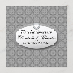 Invitation 70e anniversaire du Mariage Platinum Z03