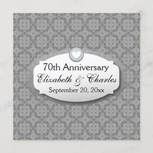 Invitations Faire Part Cartes Mariage Anniversaire 70 Ans Zazzle Be