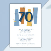 Invitation 70e anniversaire du Moyen-siècle moderne bleu