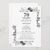 Invitation 70e anniversaire du Platine Mariage Monogramme flo (Devant / Derrière)