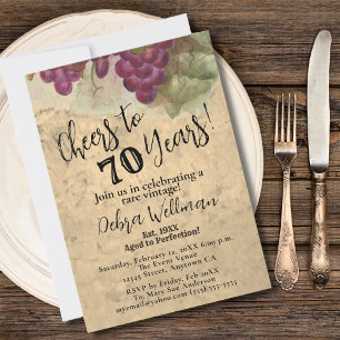 Invitation 70e anniversaire du vignoble À 70 ans de vin et