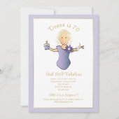 Invitation 70e anniversaire Elegant Blue Gold Fabuleux 70 (Devant)