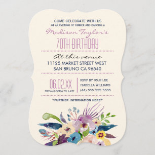 Invitation 70e anniversaire Elegant Bouquet