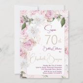 Invitation 70e anniversaire Elégant Moderne Floral Chic (Devant)