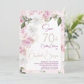 Invitation 70e anniversaire Elégant Moderne Floral Chic (Debout devant)