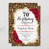 Invitation 70e anniversaire - Empreinte de léopard de Red Ros (Devant / Derrière)