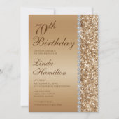 Invitation 70e anniversaire en or élégant (Devant)