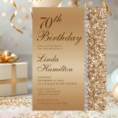 Invitation 70e anniversaire en or élégant