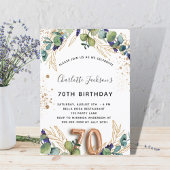 Invitation 70e anniversaire eucalyptus parties scintillant ve