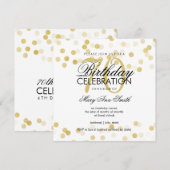 Invitation 70e anniversaire Faux Gold Foil Parties scintillan (Devant / Derrière)