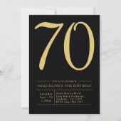 Invitation 70e anniversaire fête Bold 70 Black Gold (Devant)
