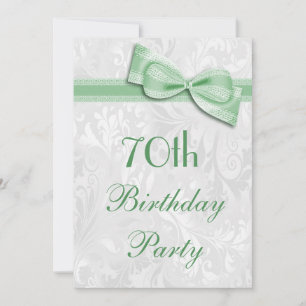 Invitation 70e anniversaire fête Damask et Faux Bow