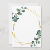 Invitation 70e anniversaire fête Eucalyptus Vert Or (Dos)