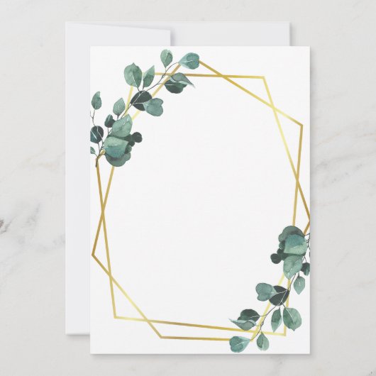 Invitation 70e anniversaire fête Eucalyptus Vert Or (Dos)