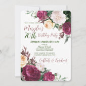 Invitation 70e anniversaire Fête Florale Design Anniversaire  (Devant)