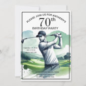 Invitation 70e Anniversaire Fête Golfer Sports Par Adult Golf (Devant)
