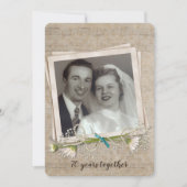 Invitation 70e anniversaire fête vieille photo cadre (Devant)