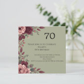 Invitation 70e Anniversaire Fleurs Sombres Luxe (Debout devant)