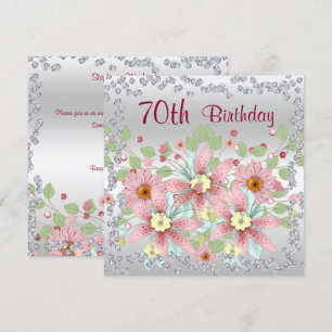 Invitation 70e anniversaire Floral Display & Diamonds