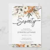Invitation 70e Anniversaire Floral Rustique Automne (Devant)