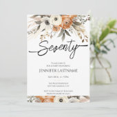 Invitation 70e Anniversaire Floral Rustique Automne (Debout devant)