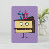 Invitation 70e anniversaire gâteau aux bougies (Debout devant)