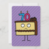 Invitation 70e anniversaire gâteau aux bougies (Devant)