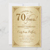 Invitation 70e anniversaire - Gold Damask (Devant)