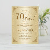 Invitation 70e anniversaire - Gold Damask (Debout devant)