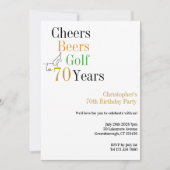 Invitation 70e Anniversaire Golf Cheers Bières Mini Fête (Devant)