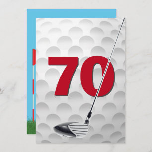 Invitation 70e anniversaire Golf Theme Party
