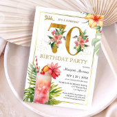 Invitation 70e anniversaire Hawaiian Tropical Cocktail Party