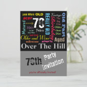 Invitation 70e anniversaire heureux en style Graffiti (Debout devant)