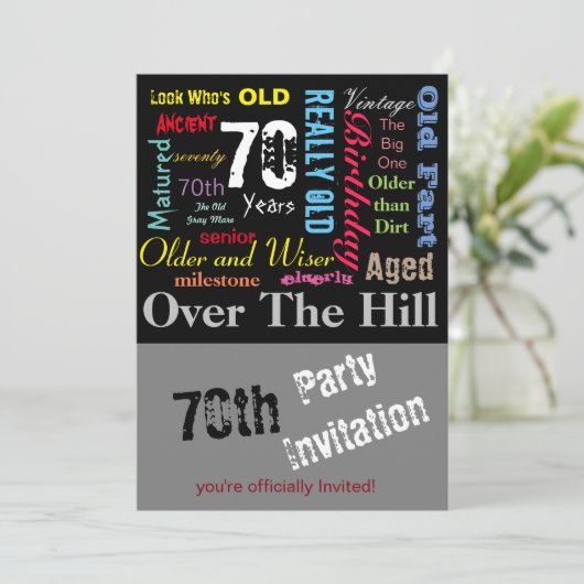 Invitation 70e anniversaire heureux en style Graffiti (Debout devant)