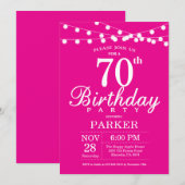 Invitation 70e anniversaire Hot Pink (Devant / Derrière)