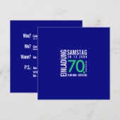 Invitation 70e anniversaire (imprimée individuelle (Devant / Derrière)