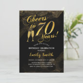 Invitation 70e Anniversaire - Joue À 70 Ans Or Noir (Debout devant)