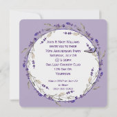 Invitation 70e anniversaire Lavender Wreath (Dos)