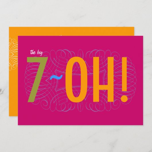 Invitation 70e anniversaire - le Big 7-OH! (Devant / Derrière)