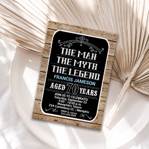 Invitation 70e anniversaire L'homme Le mythe La légende 70 AN