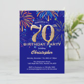 Invitation 70e anniversaire Marine Blue and Gold Rainbow Fire (Debout devant)