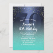Invitation 70e anniversaire Marine moderne bleu & turquoise (Devant)