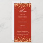 Invitation 70e Anniversaire Menu Merci Gold Red (Dos)