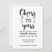 Invitation 70e anniversaire minimaliste (Devant)