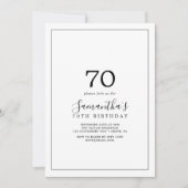 Invitation 70e anniversaire minimaliste (Devant)